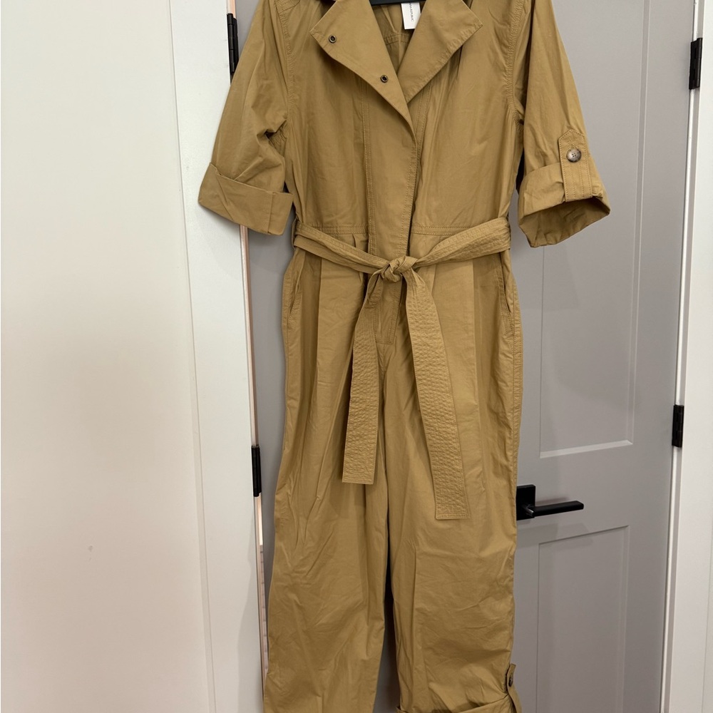 Banana Republic Tan Finley Jumpsuit with Belted Waist